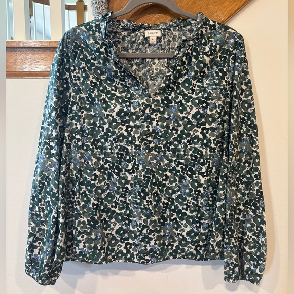 J. Crew Tops - J Crew Green Floral Women's Top